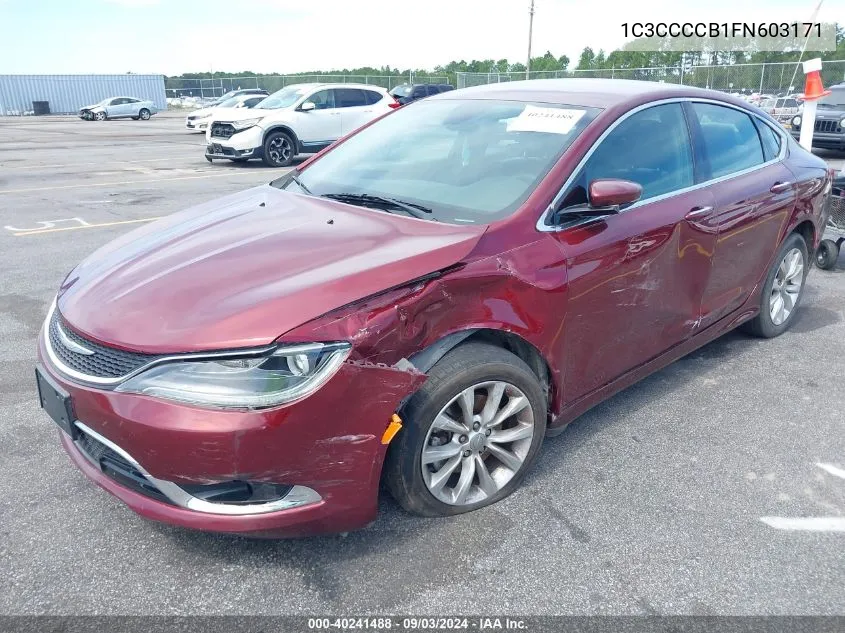 2015 Chrysler 200 C VIN: 1C3CCCCB1FN603171 Lot: 40241488