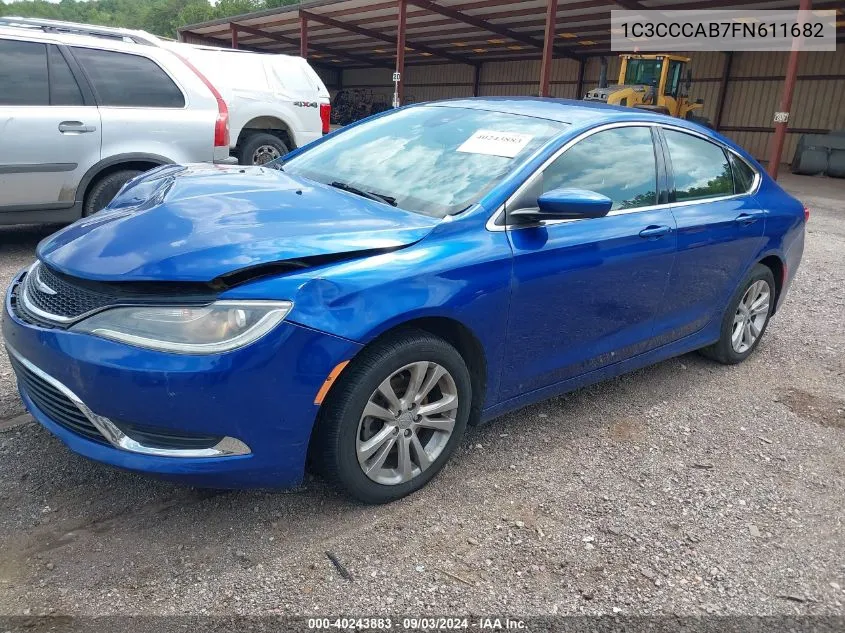 2015 Chrysler 200 Limited VIN: 1C3CCCAB7FN611682 Lot: 40243883