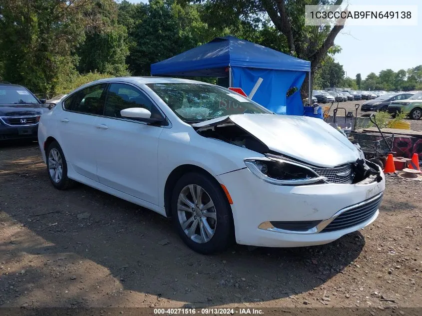 2015 Chrysler 200 Limited VIN: 1C3CCCAB9FN649138 Lot: 40271516