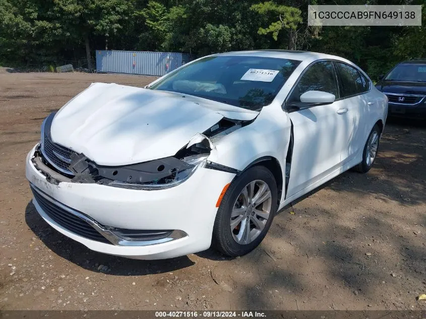 2015 Chrysler 200 Limited VIN: 1C3CCCAB9FN649138 Lot: 40271516