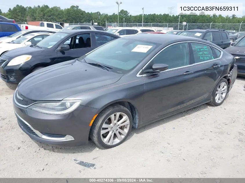 2015 Chrysler 200 Limited VIN: 1C3CCCAB3FN659311 Lot: 40274306