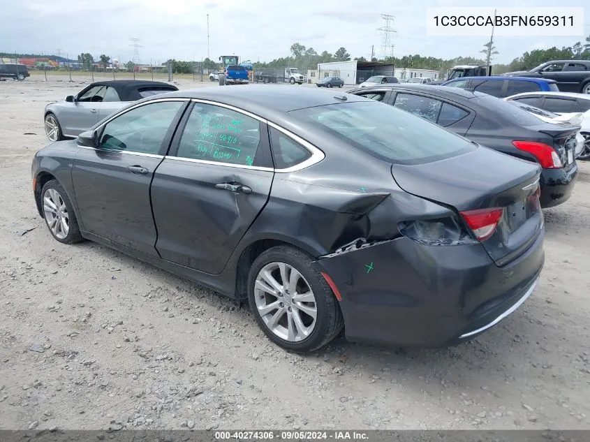 2015 Chrysler 200 Limited VIN: 1C3CCCAB3FN659311 Lot: 40274306