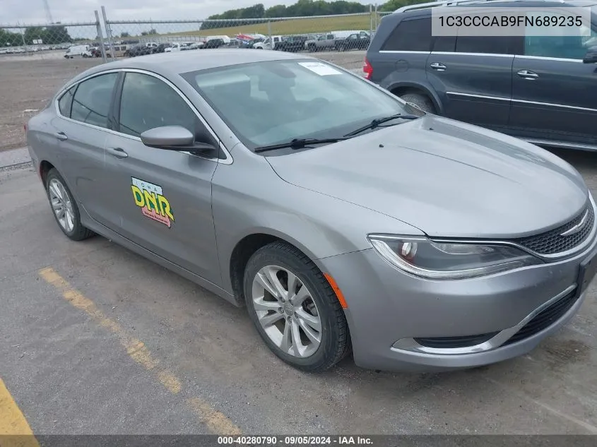 2015 Chrysler 200 Limited VIN: 1C3CCCAB9FN689235 Lot: 40280790