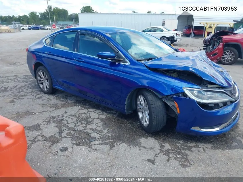 2015 Chrysler 200 Limited VIN: 1C3CCCAB1FN703953 Lot: 40281692