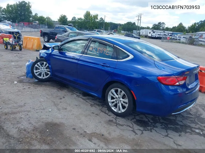 1C3CCCAB1FN703953 2015 Chrysler 200 Limited