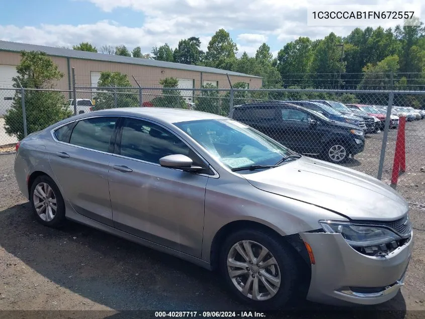 2015 Chrysler 200 Limited VIN: 1C3CCCAB1FN672557 Lot: 40287717