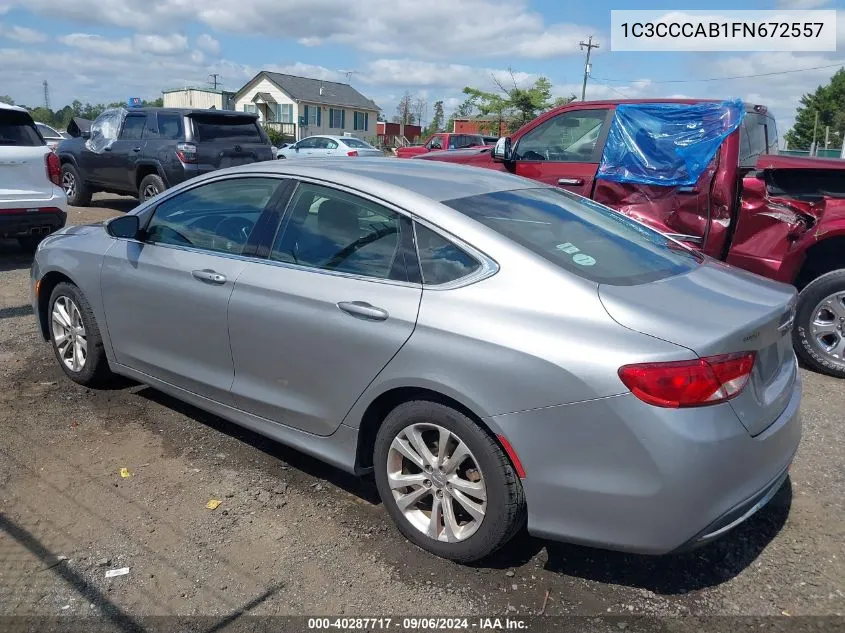 2015 Chrysler 200 Limited VIN: 1C3CCCAB1FN672557 Lot: 40287717