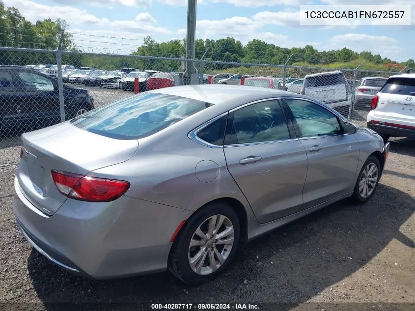 2015 Chrysler 200 Limited VIN: 1C3CCCAB1FN672557 Lot: 40287717