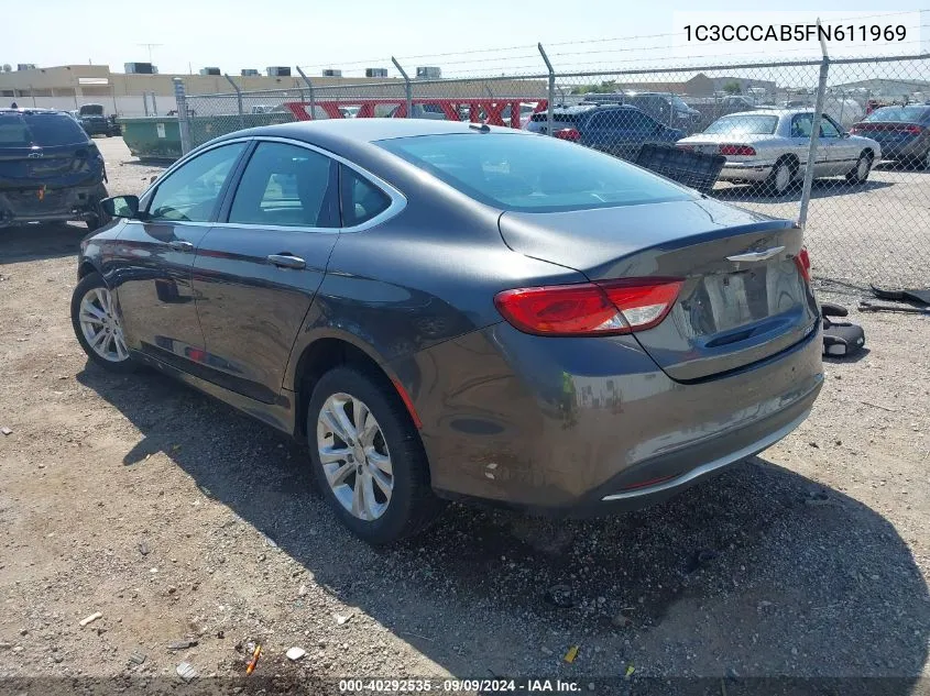 2015 Chrysler 200 Limited VIN: 1C3CCCAB5FN611969 Lot: 40292535