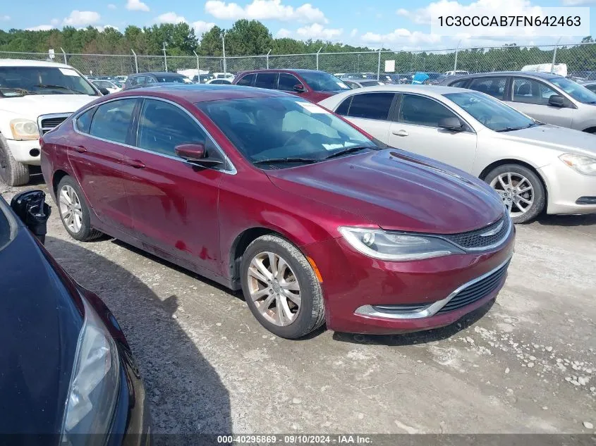 2015 Chrysler 200 Limited VIN: 1C3CCCAB7FN642463 Lot: 40295869