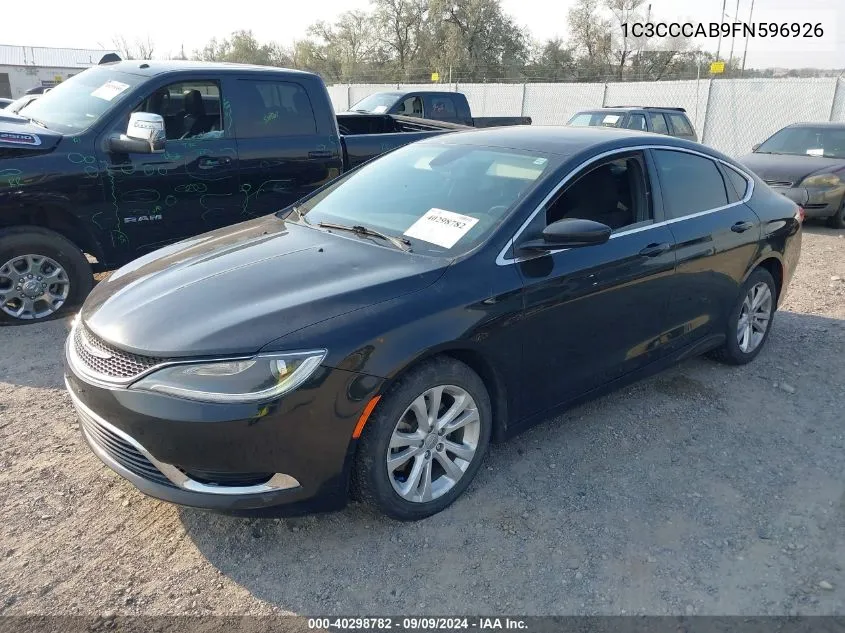 2015 Chrysler 200 Limited VIN: 1C3CCCAB9FN596926 Lot: 40298782