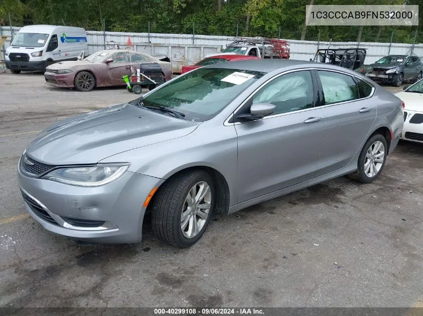 2015 Chrysler 200 Limited VIN: 1C3CCCAB9FN532000 Lot: 40299108