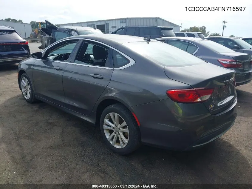 1C3CCCAB4FN716597 2015 Chrysler 200 Limited