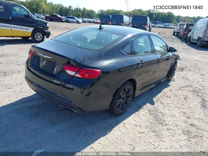 1C3CCCBB5FN511840 2015 Chrysler 200 S