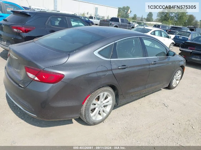 2015 Chrysler 200 Limited VIN: 1C3CCCAB4FN575305 Lot: 40326561