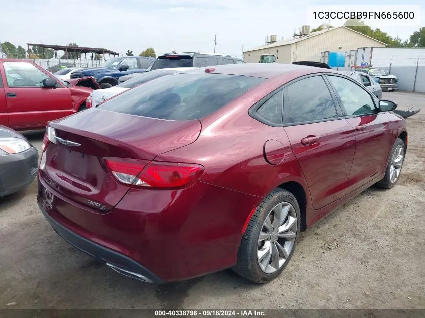 2015 Chrysler 200 S VIN: 1C3CCCBB9FN665600 Lot: 40338796