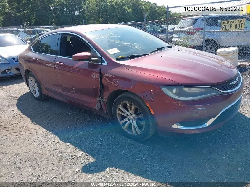 2015 Chrysler 200 Limited VIN: 1C3CCCAB6FN580229 Lot: 40341254