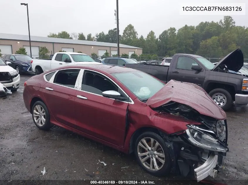 2015 Chrysler 200 Limited VIN: 1C3CCCAB7FN683126 Lot: 40346169