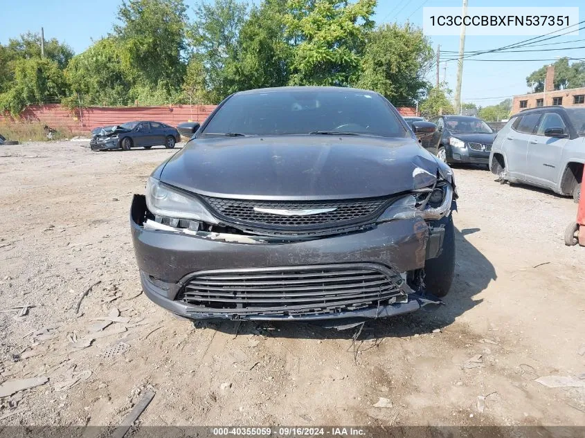 2015 Chrysler 200 S VIN: 1C3CCCBBXFN537351 Lot: 40355059