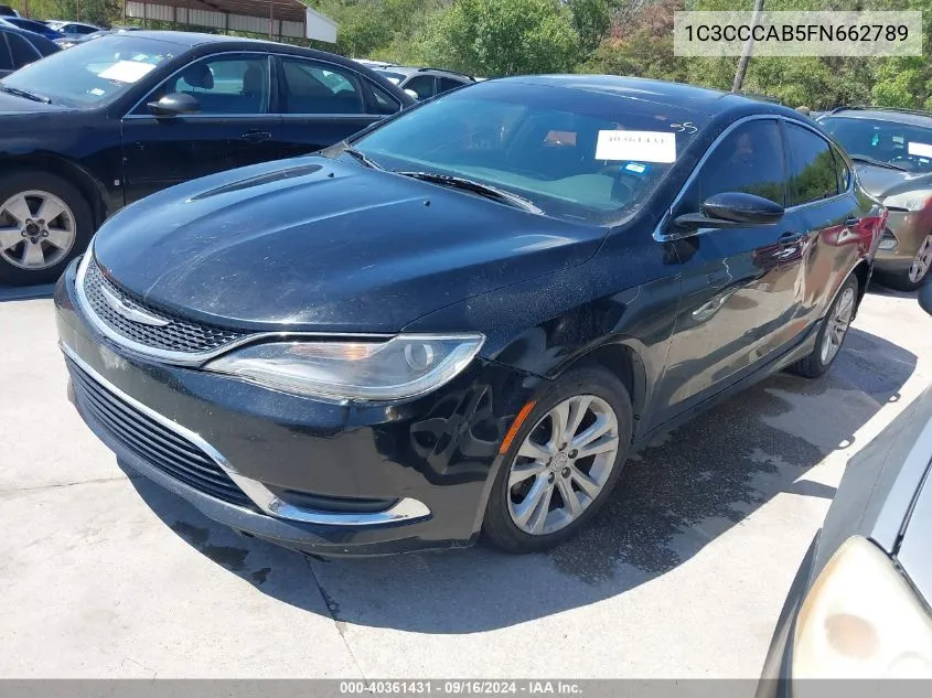 2015 Chrysler 200 Limited VIN: 1C3CCCAB5FN662789 Lot: 40361431