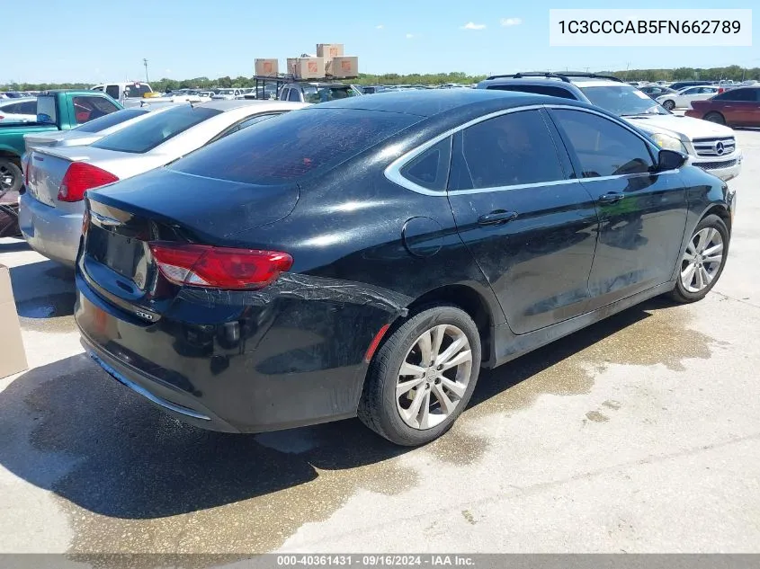 2015 Chrysler 200 Limited VIN: 1C3CCCAB5FN662789 Lot: 40361431