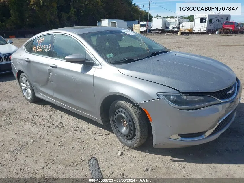 2015 Chrysler 200 Limited VIN: 1C3CCCAB0FN707847 Lot: 40366723