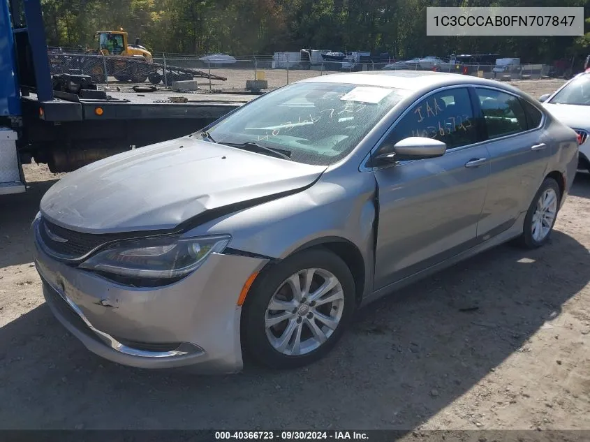 2015 Chrysler 200 Limited VIN: 1C3CCCAB0FN707847 Lot: 40366723