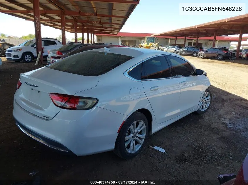 1C3CCCAB5FN648228 2015 Chrysler 200 Limited