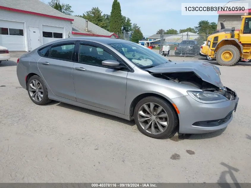 2015 Chrysler 200 S VIN: 1C3CCCBB3FN760590 Lot: 40378116