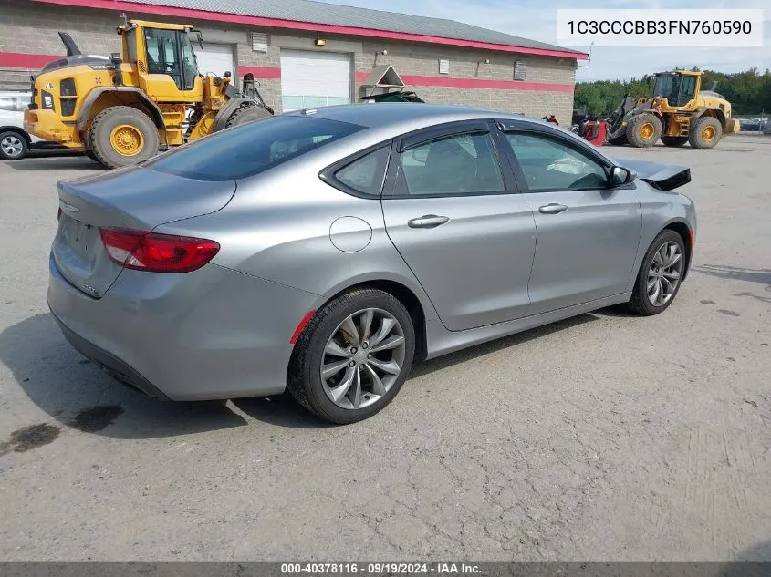 2015 Chrysler 200 S VIN: 1C3CCCBB3FN760590 Lot: 40378116