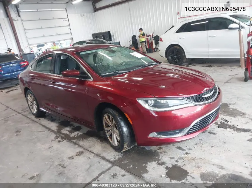 2015 Chrysler 200 Limited VIN: 1C3CCCABXFN695478 Lot: 40383128