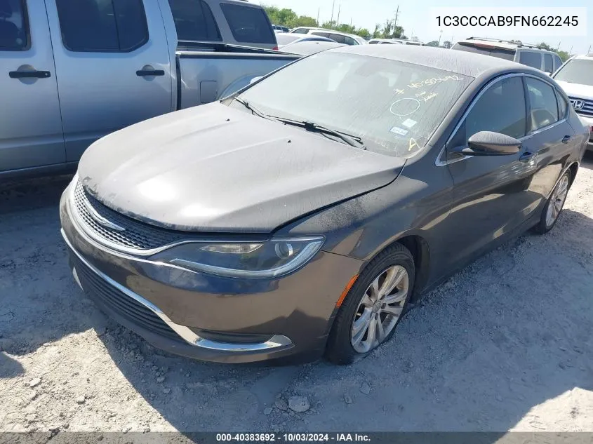 2015 Chrysler 200 Limited VIN: 1C3CCCAB9FN662245 Lot: 40383692