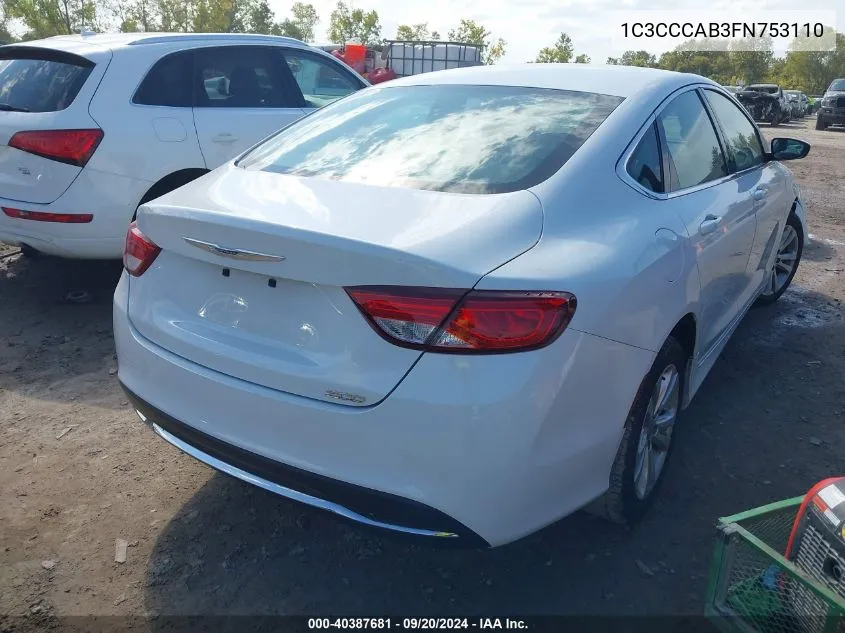 1C3CCCAB3FN753110 2015 Chrysler 200 Limited