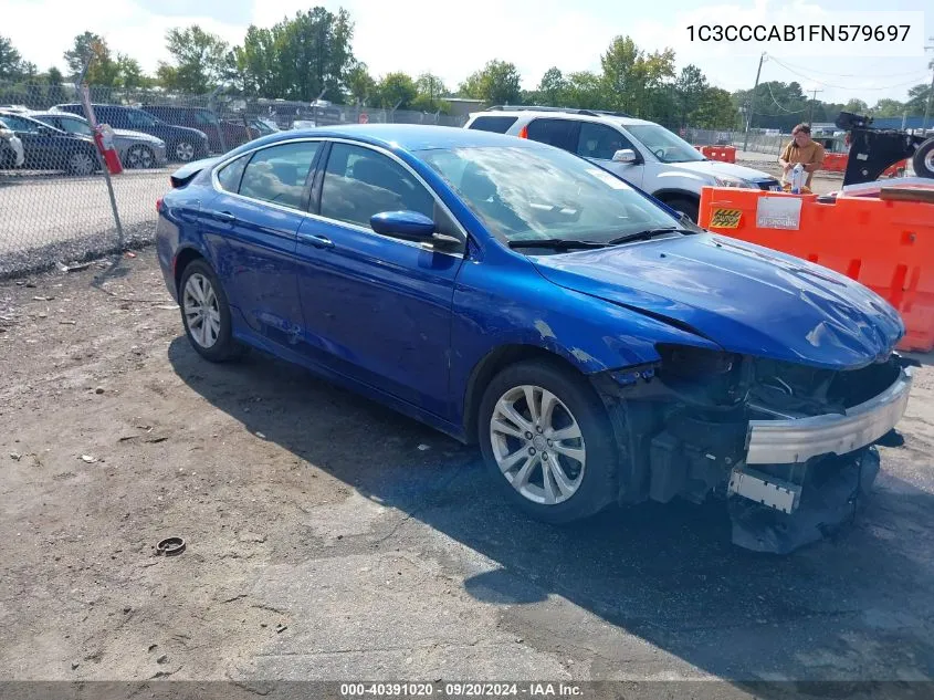 2015 Chrysler 200 Limited VIN: 1C3CCCAB1FN579697 Lot: 40391020