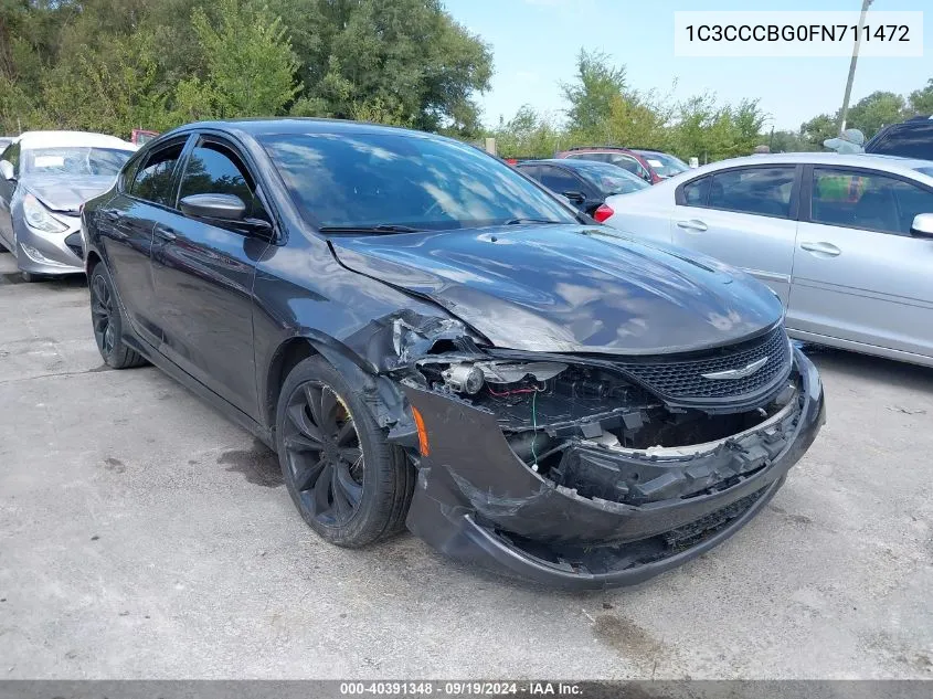 2015 Chrysler 200 S VIN: 1C3CCCBG0FN711472 Lot: 40391348