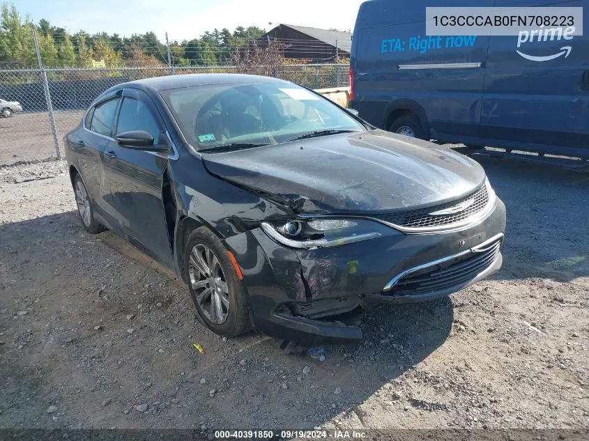 2015 Chrysler 200 Limited VIN: 1C3CCCAB0FN708223 Lot: 40391850