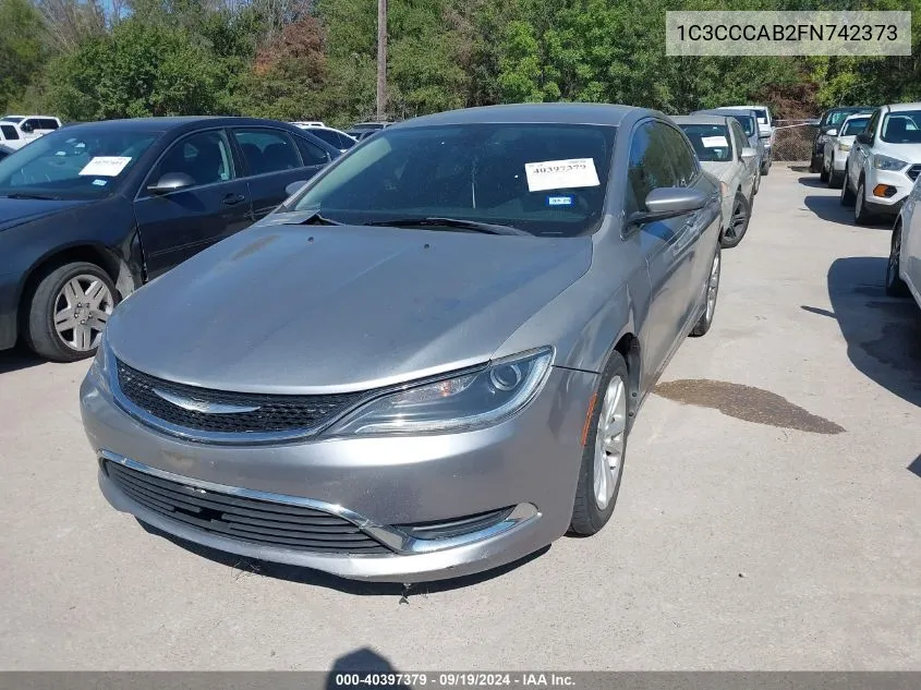 1C3CCCAB2FN742373 2015 Chrysler 200 Limited