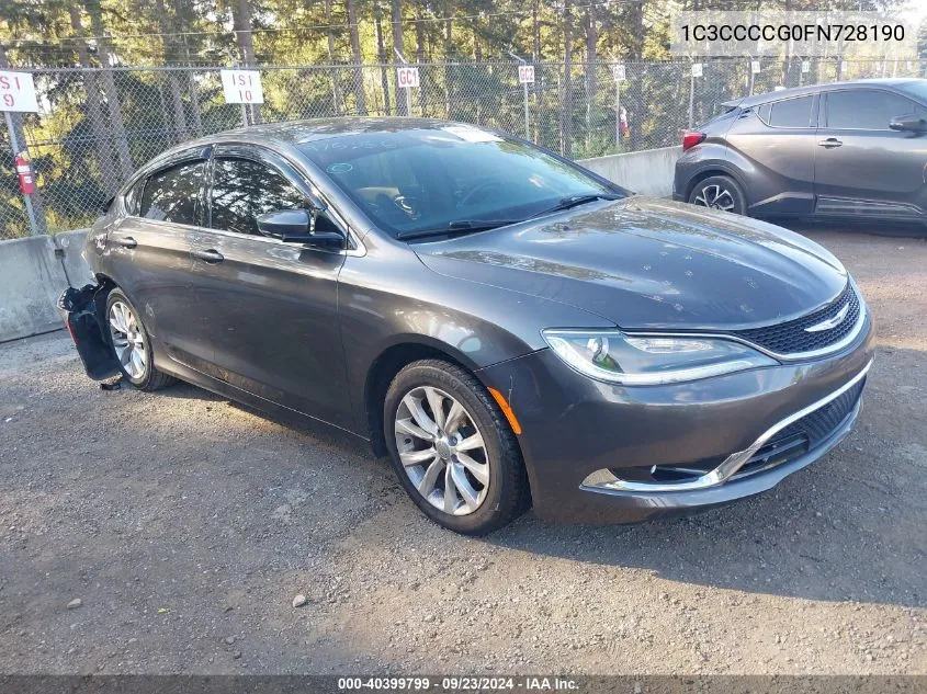 2015 Chrysler 200 C VIN: 1C3CCCCG0FN728190 Lot: 40399799