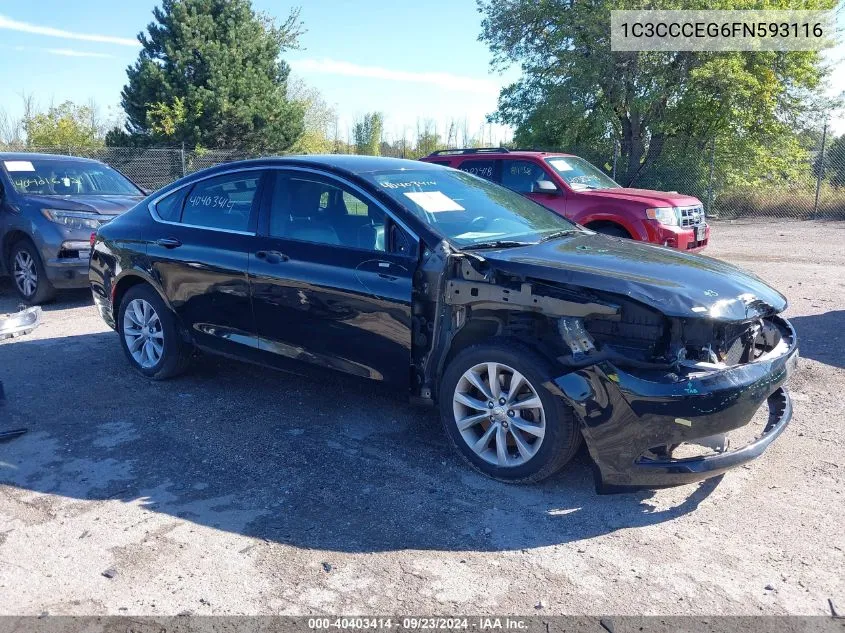 2015 Chrysler 200 C VIN: 1C3CCCEG6FN593116 Lot: 40403414