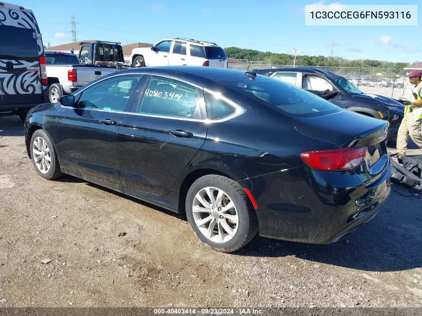 2015 Chrysler 200 C VIN: 1C3CCCEG6FN593116 Lot: 40403414