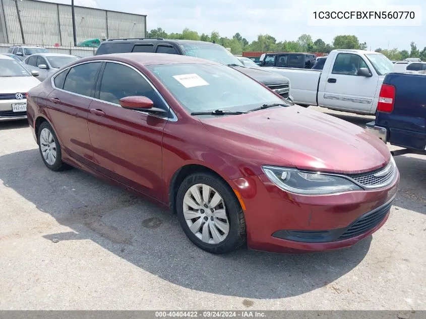 2015 Chrysler 200 Lx VIN: 1C3CCCFBXFN560770 Lot: 40404422