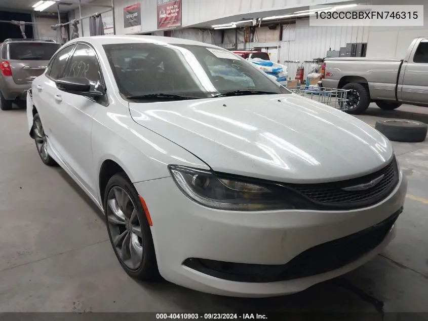 2015 Chrysler 200 S VIN: 1C3CCCBBXFN746315 Lot: 40410903