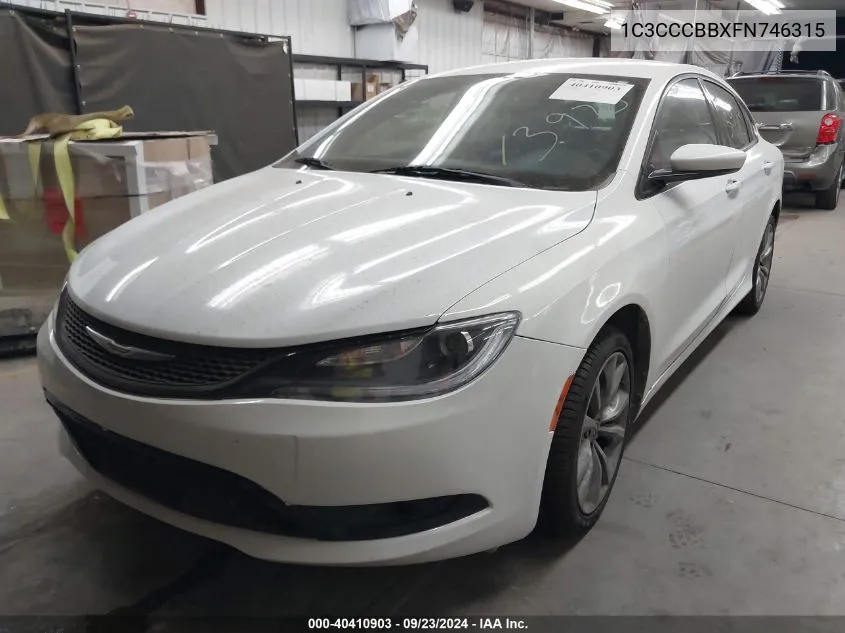 2015 Chrysler 200 S VIN: 1C3CCCBBXFN746315 Lot: 40410903