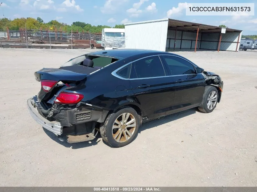 2015 Chrysler 200 Limited VIN: 1C3CCCAB3FN631573 Lot: 40413518