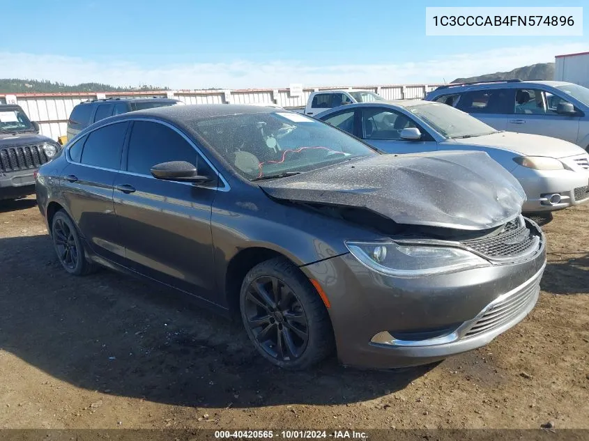 2015 Chrysler 200 Limited VIN: 1C3CCCAB4FN574896 Lot: 40420565