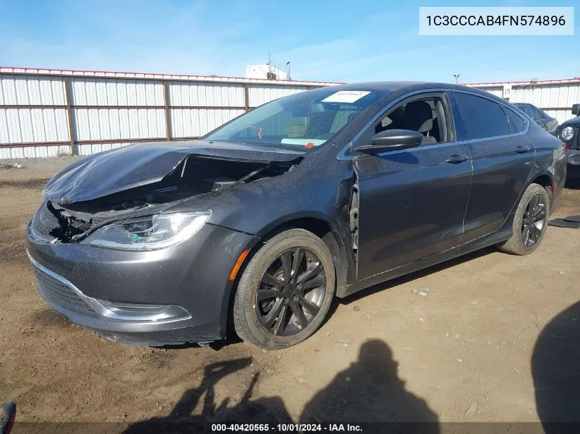 2015 Chrysler 200 Limited VIN: 1C3CCCAB4FN574896 Lot: 40420565