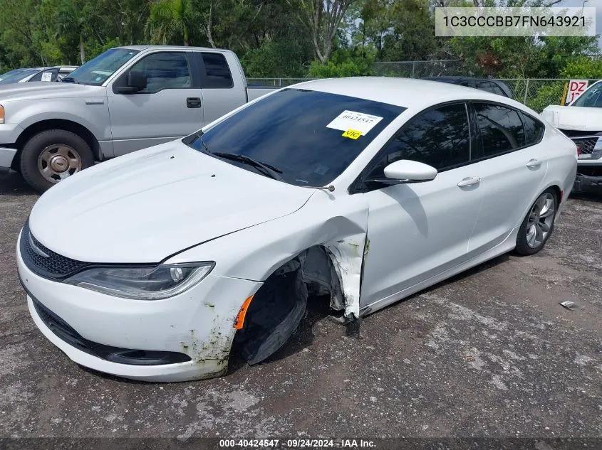 2015 Chrysler 200 S VIN: 1C3CCCBB7FN643921 Lot: 40424547