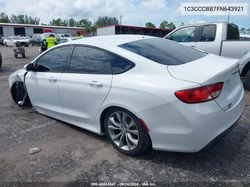 1C3CCCBB7FN643921 2015 Chrysler 200 S