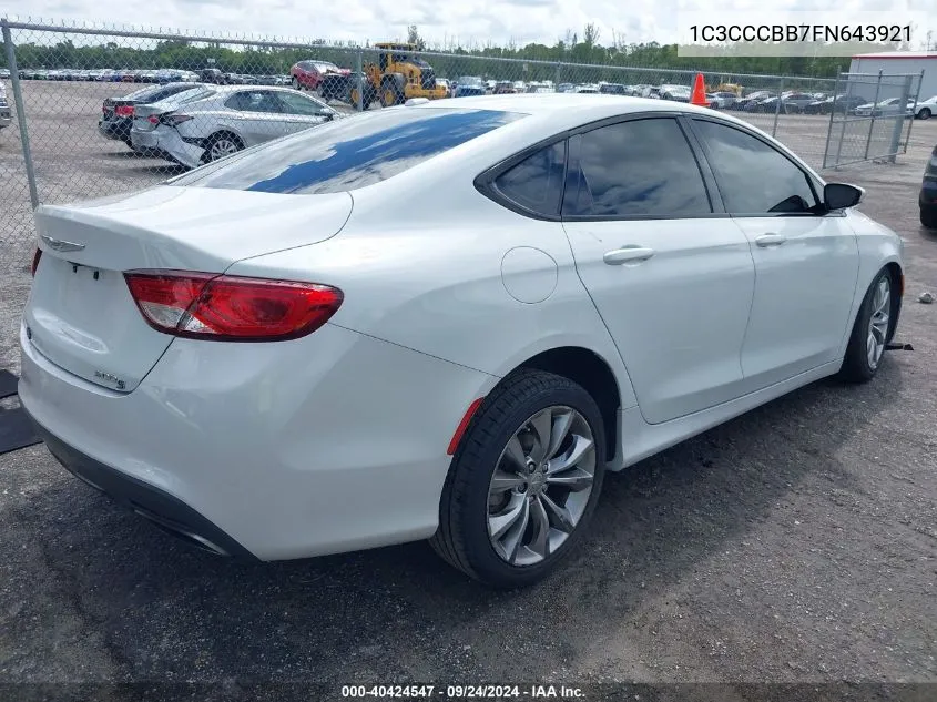 2015 Chrysler 200 S VIN: 1C3CCCBB7FN643921 Lot: 40424547