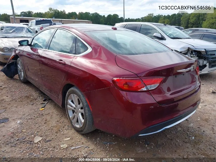 2015 Chrysler 200 Limited VIN: 1C3CCCABXFN654686 Lot: 40425806